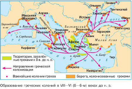 Основание греческих колоний
